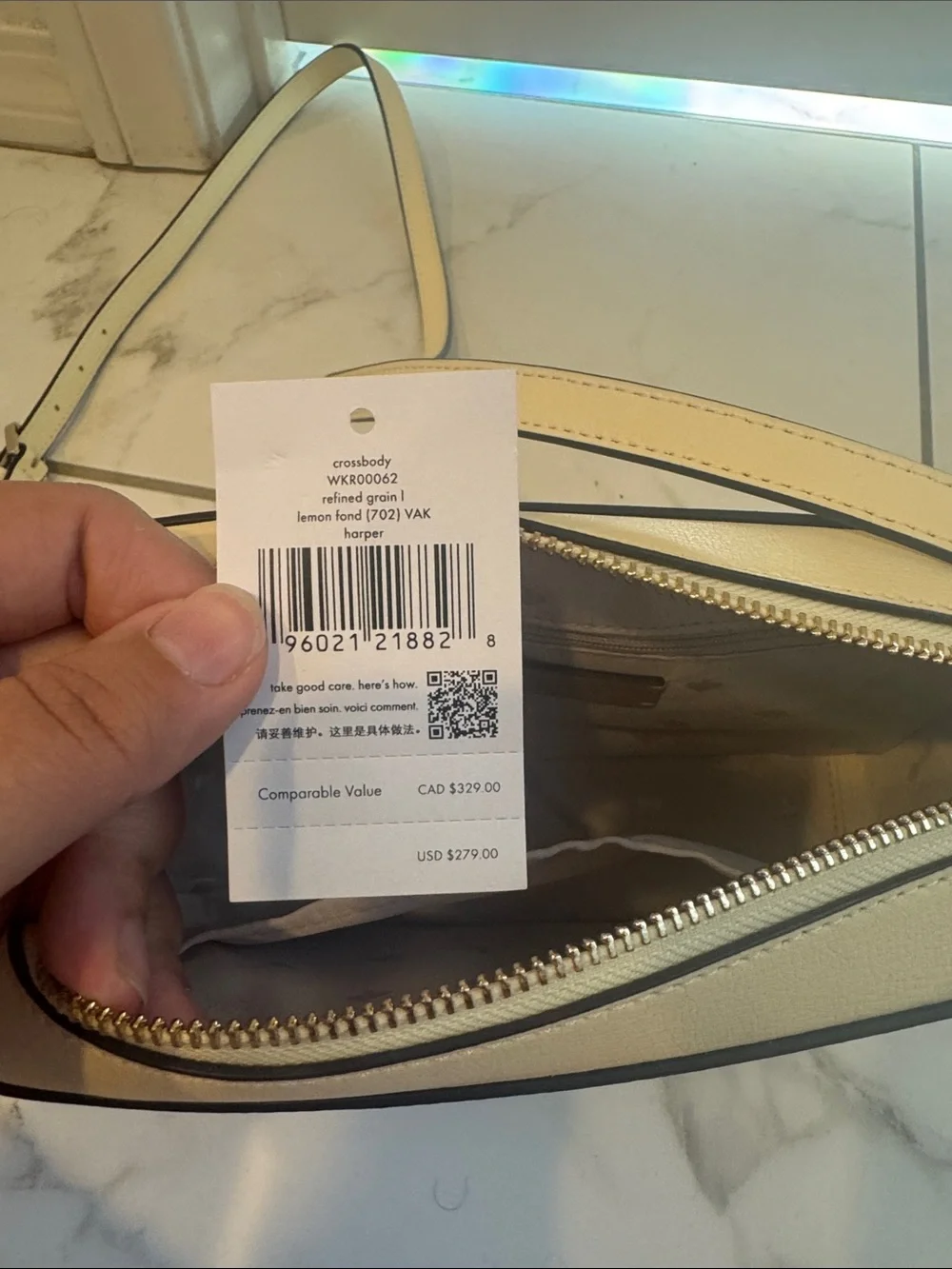 Kate Spade New York Leather Harper Crossbody In Lemon Fondant